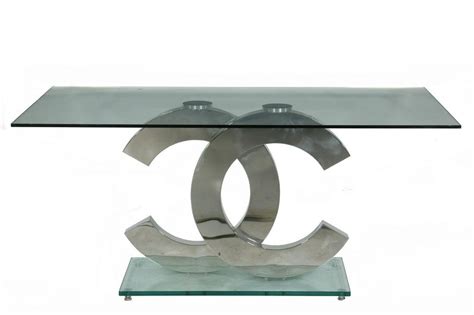 chanel glass|Chanel glass table.